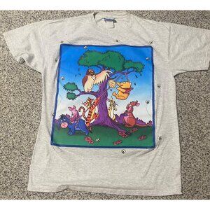 Vintage Pooh Disney Owl Tigger Piglet Eeyore Kangaroo Rabbit Graphic Shirt LARGE